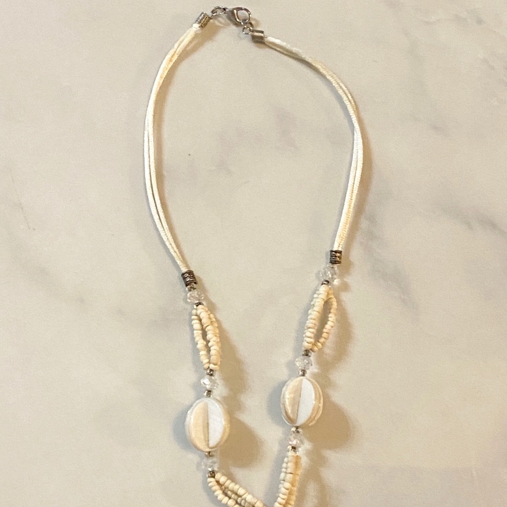 Beachy Neutral Statement Necklace - image 4